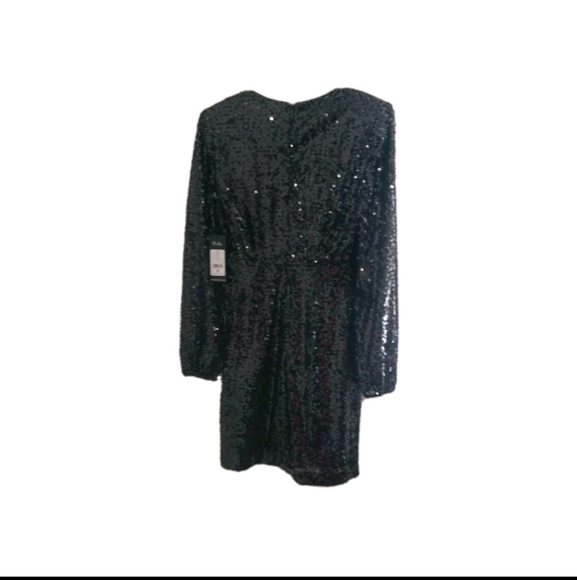 KARL LAGERFELD NWT Black Sequin Cocktail Mini Dress Size 0 Party NYE Night Out - Picture 4 of 15